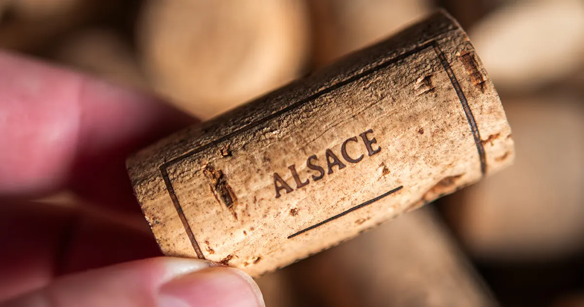 Bouchon en liège gravé "Alsace", symbole du savoir-faire du domaine Jung Gustave & Fils.
